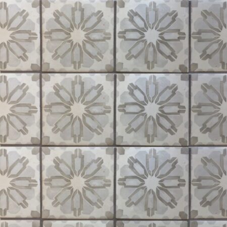 Touareg - Gray, Oxford on White | Terra Cotta - 8x8 in. Decorative Field Tile