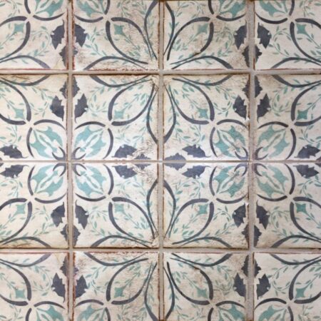 Portugal Mezzanotte - Turquoise | Terra Cotta - 7x7 in. Decorative Field Tile