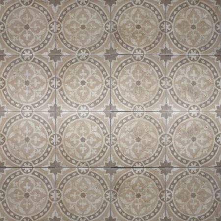 Ivory w/ Taupe & Sand Inlay | Encaustic Tile