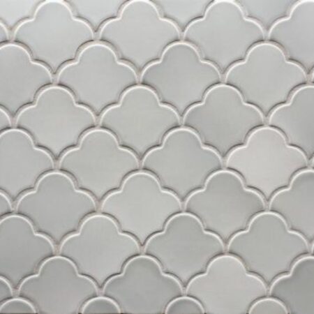 Small Scalloped Fan Net Mosaic Patterns - Monochrome | Ceramic Field Tile