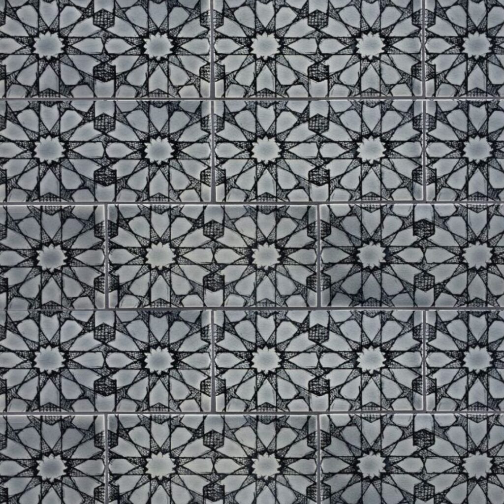 Scraffito Pattern Relief - Monochrome | 5x10 in. Ceramic Field Tile ...