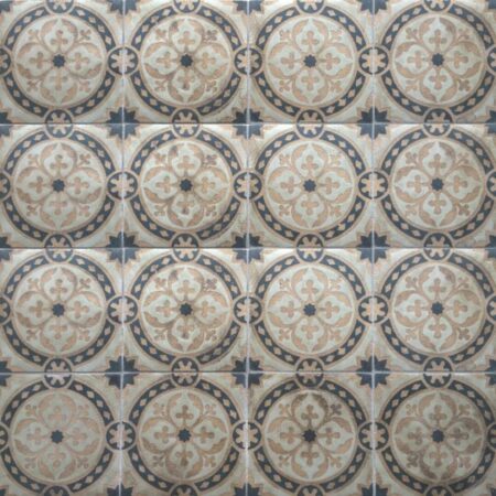 Ivory w/ Wedewood & Cobalt Inlay | Encaustic Tile