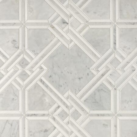 Nottingham | White Carrara w/ White Thassos Honed Mosaic