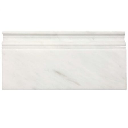 Grandview - Hudson White | Marble - 6x12x3/4 in. Base Moulding | Honed