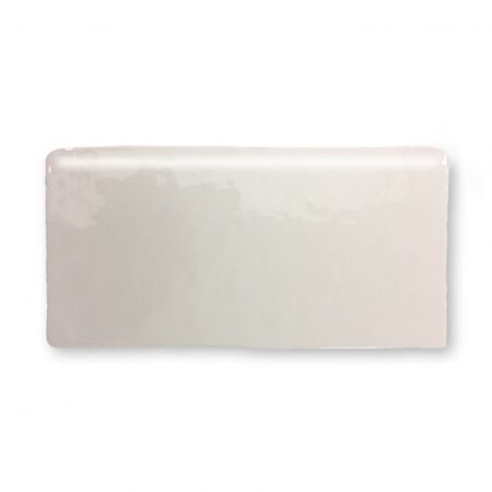 Blok - Cream | Ceramic - 4x8 in. Bullnose Tile (8" Side)