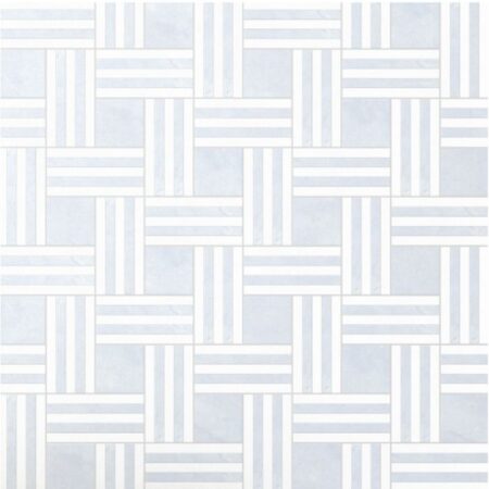 Blue Bliss | Marble Remy Stripe and Thassos Polished Mosaic