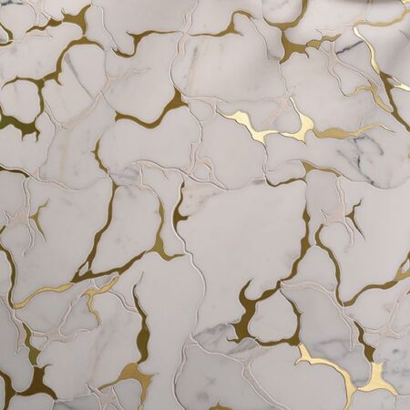 Polished Brass Calcatta Oro & French Vanilla | Stone Waterjet Mosaic
