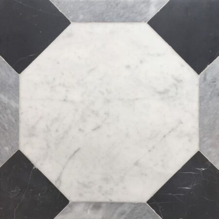 Carrara Marquina Bardiglio Mosaic Hex