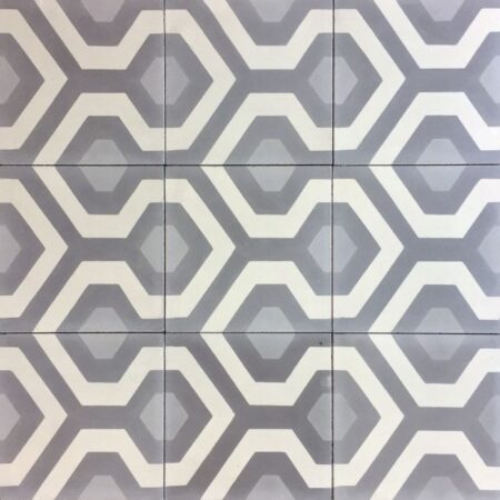 White Gris Oxford Gray | Handmade Cement Field Tile