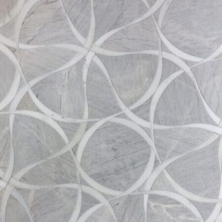 Botanica - Peony | Hudson White & Chelsea Grey | Waterjet Mosaic Tile