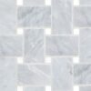 Grandview – St. Regis Grey | Marble - Basketweave Mosaic w/ Hudson White Dot