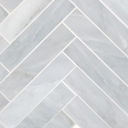Grandview - St. Regis Grey | Marble - 1.25x5.75 in. Herringbone Mosaic | Honed