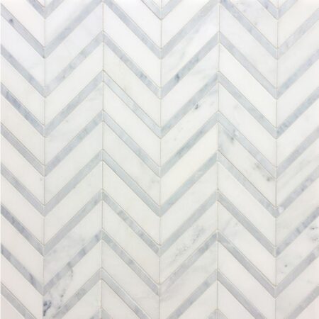 Wentworth – Waterjet Mosaic | Marble - Hudson White & St. Regis Grey