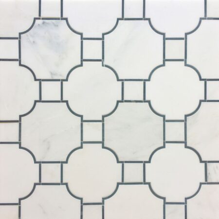 Grandview - Venetian Waterjet | Marble - Hudson White & Black | Mosaic Tile