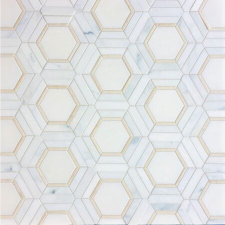 Regency – Waterjet | Hudson White, Fairmont White & Devon Cream | Stone Mosaic Tile