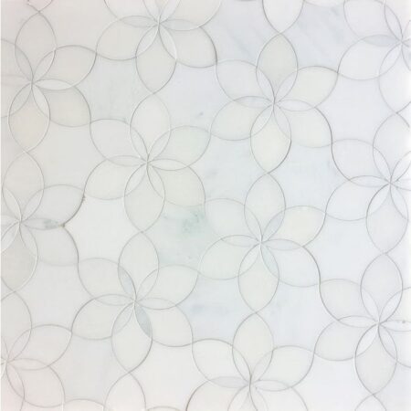 Grandview - Allure Waterjet Mosaic | Marble - Hudson White & Fairmont White