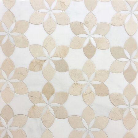 Grandview - Allure | Marble - Hudson White & Devon Cream | Waterjet Mosaic Tile
