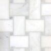 Grandview – Hudson White | Marble - Basketweave Mosaic w/ St. Regis Dot