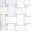 Grandview - Hudson White | Marble- Basketweave Mosaic w/ Devon Cream Dot | Honed