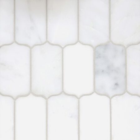 Grandview - Hudson White | Marble - Paddle Mosaic | Honed
