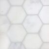 Grandview - Hudson White | Marble - 3 in. Hexagon Mosaic | Honed
