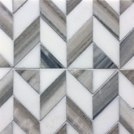 Lancaster - Horizon Dark & Afyon White | Decorative Hand-Cut Stone Mosaic