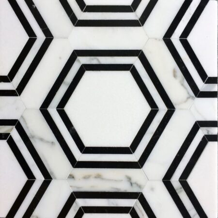 Pembroke - Calacatta, Thasos & Marquina | Decorative Stone Waterjet Mosaic