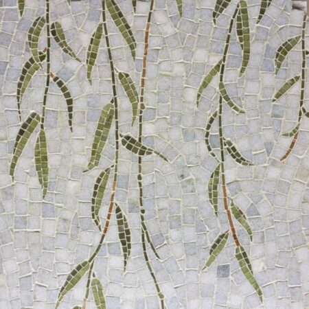 Willow - Celeste, Verde Luna, Travertine, Onyx, Chartreuse | Decorative Hand-Cut Stone Mosaic
