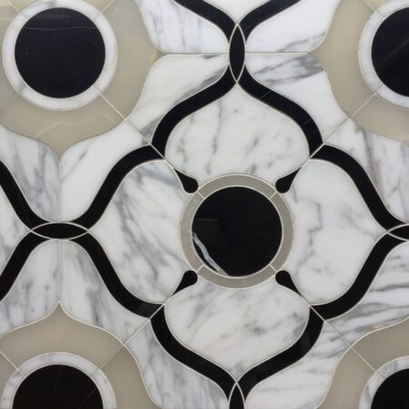 Wesley Petite - Onyx, Calacatta & Nero Marquina | Decorative Stone Waterjet Mosaic