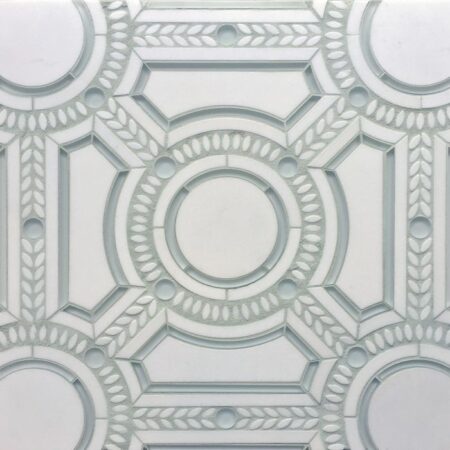 Augustus - Thassos & Tropical White Glass | Decorative Stone Waterjet Mosaic