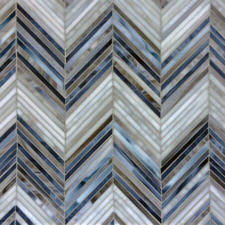 Ombre Chevron - Lavastone, Zircon & Alabaster | Decorative Glass & Stone Hand-Cut Mosaic
