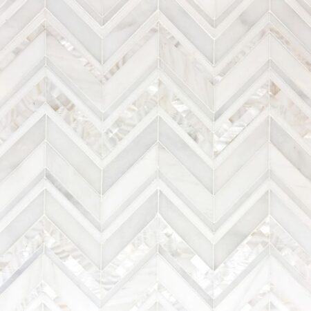 Magdalena - Shell, Thassos, Dolomite & Afyon White | Decorative Handmade Stone Mosaic
