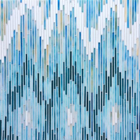 Quartz, Aquamarine, Tanzanite & Turquoise | Decorative Hand-Cut Jewel Glass Mosaic