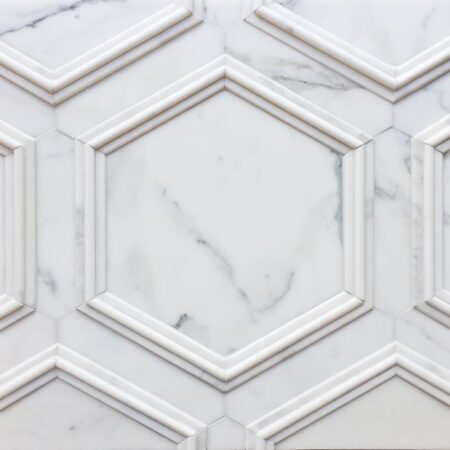 Coliseum - Venetian Honed Calacatta | Decorative Stone Waterjet Mosaic