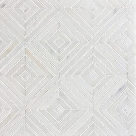 Bryce - Afyon White, Thassos & Shell | Decorative Hand-Cut Stone Mosaic