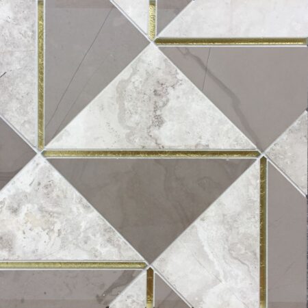 Ludlow Beige Gold Glass | Marble - Decorative Stone Mosaic