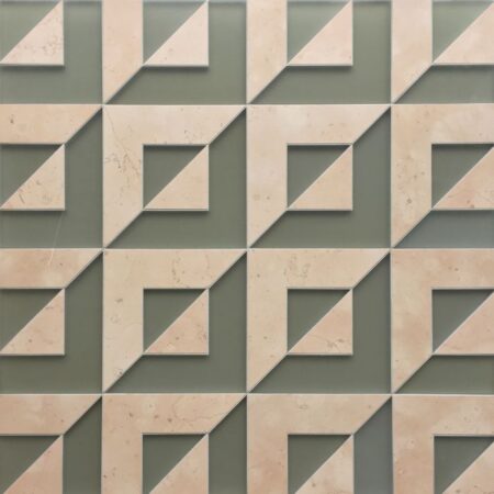 Rosa Perlino & Frost Quartz | Marble - Decorative Waterjet Mosaic