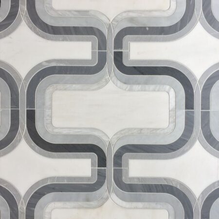 Arctic White, Borealis, Bardiglio, & Stratus | Marble - Decorative Waterjet Mosaic