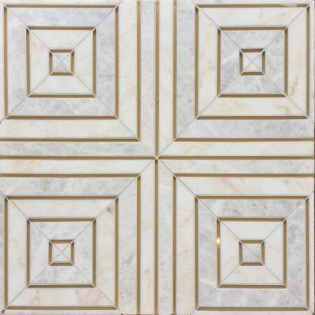 Chantilly Gold Venetian Glass | Marble - Decorative Waterjet Mosaic