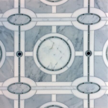 Polished Stone Glass Mirror | Marble - Decorative Waterjet Mosaic