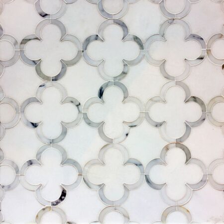 Calacatta Dore & White Thassos | Marble - Decorative Waterjet Mosaic