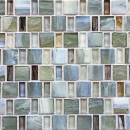 Japonaise - 1x1 in. Pewter Arsenic Natural | Glass Field Tile