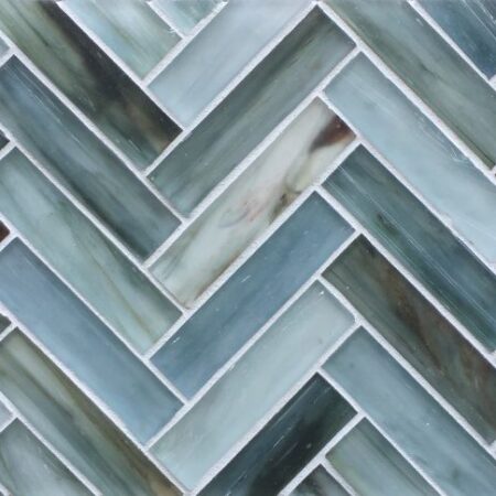 Tozen - 1/4 in. Herringbone Oxygen Pearl | Glass Field Tile
