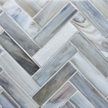 Agate - 1x4 in. Herringbone Bari Pearl | Glass Field Tile