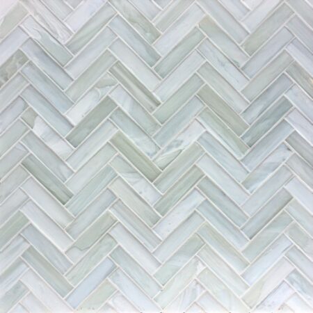Shibui - 1x4 in. Herringbone Bleached White Natural | Glass Field Tile