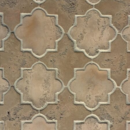 Arabesque Cross and Quatrefoil Limestone | Concrete Field Tile