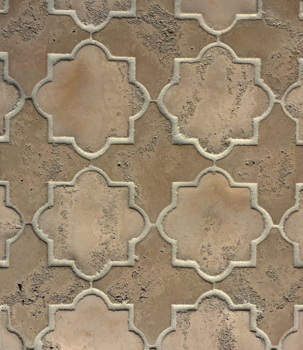 Arabesque Cross and Quatrefoil Limestone | Concrete Field Tile