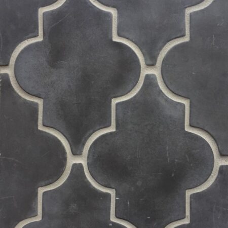Charcoal Gray Smooth Arabesque | Concrete Field Tile
