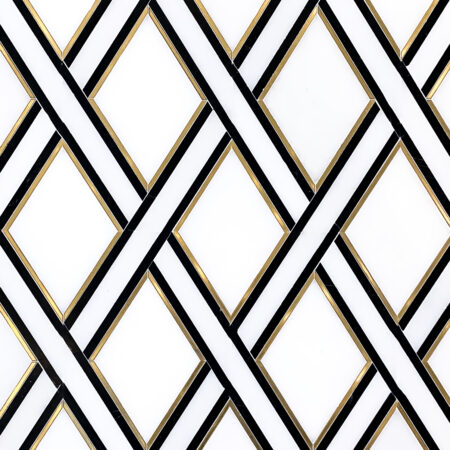 Patine - Stallworth Mosaic | Marble - Leathered Pearl Onyx, Morgan Black & Pol. Brass