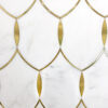 Patine - Gentle | Marble - Hudson White & Polished Brass | Waterjet Mosaic Tile
